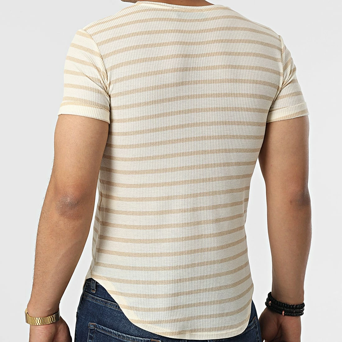 Top 10 🎁 Tee 👕 Shirt A Rayures UY832 Beige de Uniplay 🛒 6 Top 10 🎁 Tee 👕 Shirt A Rayures UY832 Beige de Uniplay 🛒 – Image 4