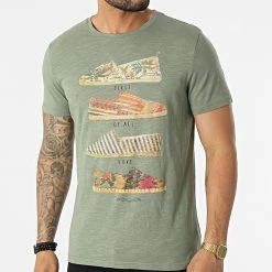 Le moins cher 😀 Tee 👚 Shirt UP-BT316 Vert Kaki Chiné de Uniplay 🌟