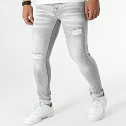 Budget ✨ Jean Skinny 714 Gris Clair de Uniplay 🔔