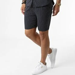 Le moins cher 🔥 Ensemble Chemise Manches Courtes Et Short A Rayures UP-ES-91 Bleu Marine de Uniplay 🛒 -Uniplay Soldes uniplay 319935 UP ES 91 BLUE 20220518T152908 05