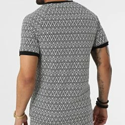 Nouveau 😍 Ensemble Tee 👚 Shirt Col Zippé Et Short UY853 Blanc Noir de Uniplay ❤️ -Uniplay Soldes uniplay 319991 UY853 BLACK WHITE 20220518T153029 04