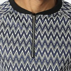 Grosses soldes 🧨 Ensemble Tee 👚 Shirt Col Zippé Et Short UY853 Bleu Marine Blanc de Uniplay 🔔 -Uniplay Soldes uniplay 320049 UY853 BLUE WHITE 20220518T144811 03