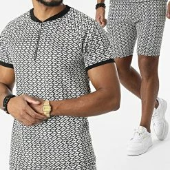 Les meilleures critiques de 🛒 Ensemble Tee 👚 Shirt Col Zippé Et Short UY852 Blanc Noir de Uniplay ❤️