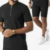 Tout neuf 💯 Ensemble Tee 👚 Shirt Col Zippé Et Short A Rayures UY847 Noir de Uniplay 🛒 -Uniplay Soldes uniplay 320054 UY847 BLACK 20220518T145918 01