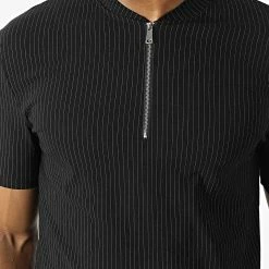Tout neuf 💯 Ensemble Tee 👚 Shirt Col Zippé Et Short A Rayures UY847 Noir de Uniplay 🛒 -Uniplay Soldes uniplay 320054 UY847 BLACK 20220518T145920 02