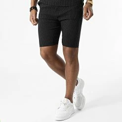 Tout neuf 💯 Ensemble Tee 👚 Shirt Col Zippé Et Short A Rayures UY847 Noir de Uniplay 🛒 -Uniplay Soldes uniplay 320054 UY847 BLACK 20220518T145924 05