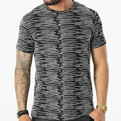 Remise 🛒 Tee 👚 Shirt UY859 Noir Gris de Uniplay ⌛ -Uniplay Soldes uniplay 322007 UY859 BLACK 20220609T123931 03