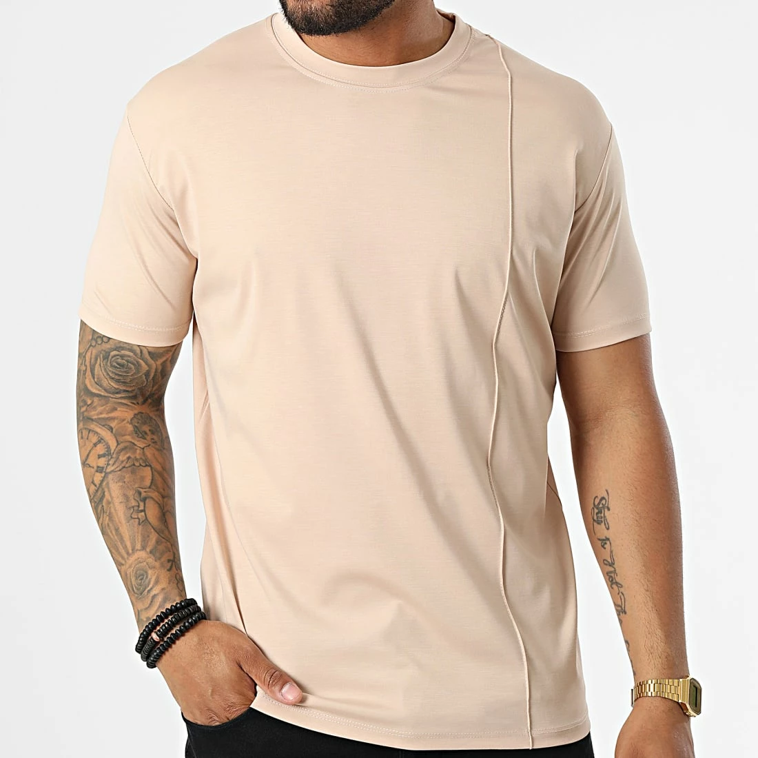 Sortie 😍 Tee 👚 Shirt UY856 Beige de Uniplay ✔️ 5 Sortie 😍 Tee 👚 Shirt UY856 Beige de Uniplay ✔️ – Image 3