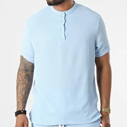 De gros 🧨 Ensemble Chemise Manches Courtes Et Short Jogging UY857 Bleu Ciel de Uniplay 🎁 -Uniplay Soldes uniplay 325993 UY857 SKY BLUE 20220630T155636 03