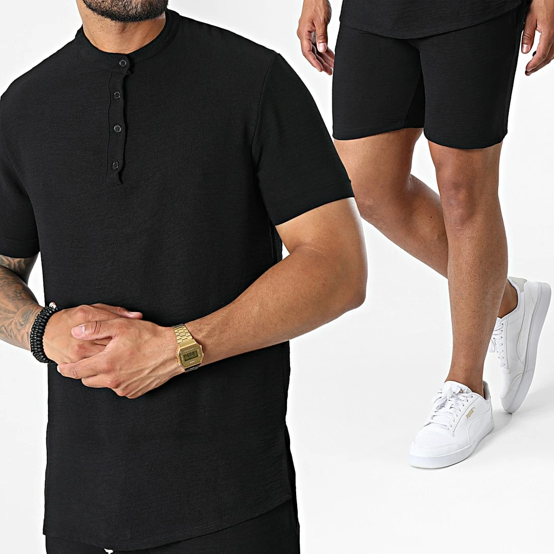 Acheter 😀 Ensemble Chemise Manches Courtes Et Short Jogging UY857 Noir de Uniplay 💯 3 Acheter 😀 Ensemble Chemise Manches Courtes Et Short Jogging UY857 Noir de Uniplay 💯