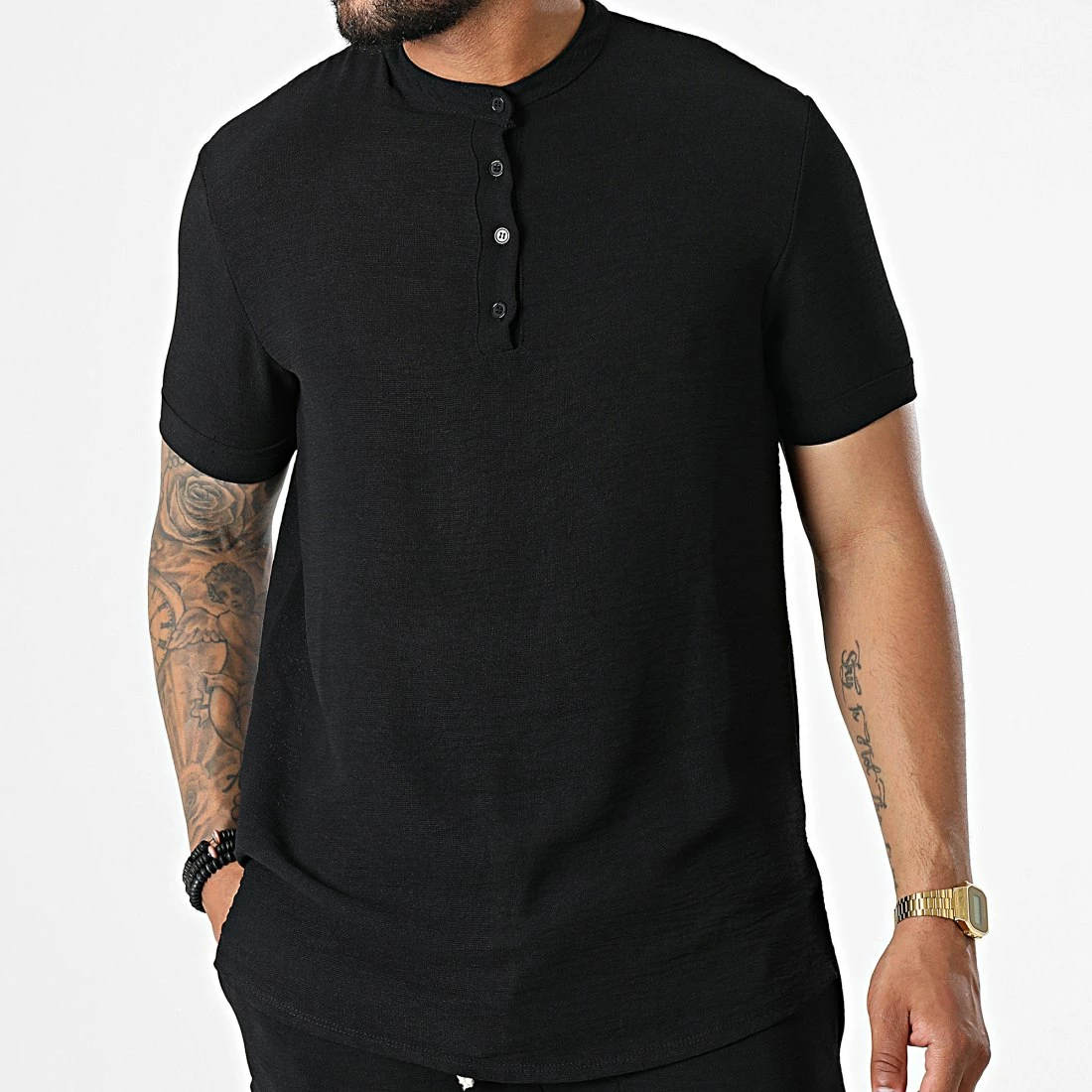 Acheter 😀 Ensemble Chemise Manches Courtes Et Short Jogging UY857 Noir de Uniplay 💯 5 Acheter 😀 Ensemble Chemise Manches Courtes Et Short Jogging UY857 Noir de Uniplay 💯 – Image 3