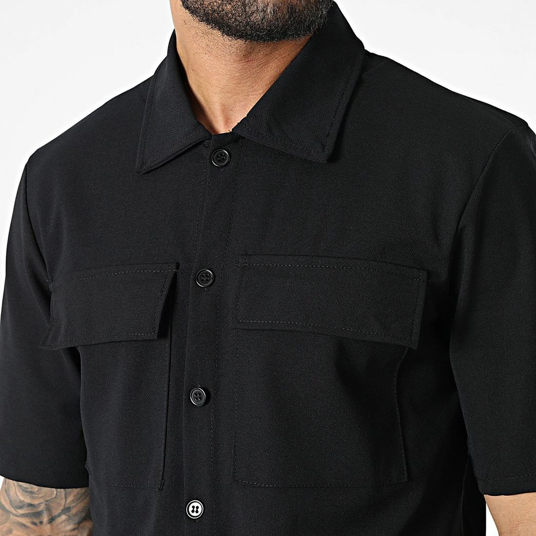 Remise 🎉 Ensemble Chemise Manches Courtes Et Short Jogging 22059 Noir de Uniplay 🥰 4 Remise 🎉 Ensemble Chemise Manches Courtes Et Short Jogging 22059 Noir de Uniplay 🥰 – Image 2