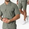 Meilleur prix ✨ Ensemble Chemise Manches Courtes Et Short Jogging 22059 Vert Kaki de Uniplay 🎁 -Uniplay Soldes uniplay 326088 22059 KHAKI 20220630T155229 01