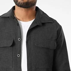 Tout neuf 🤩 Chemise Manches Longues SH-46 Gris Anthracite Chiné de Uniplay 😉 -Uniplay Soldes uniplay 332552 SH 46 BLACK 20220816T144811 02