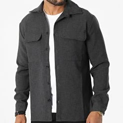 Tout neuf 🤩 Chemise Manches Longues SH-46 Gris Anthracite Chiné de Uniplay 😉 -Uniplay Soldes uniplay 332552 SH 46 BLACK 20220816T144812 03