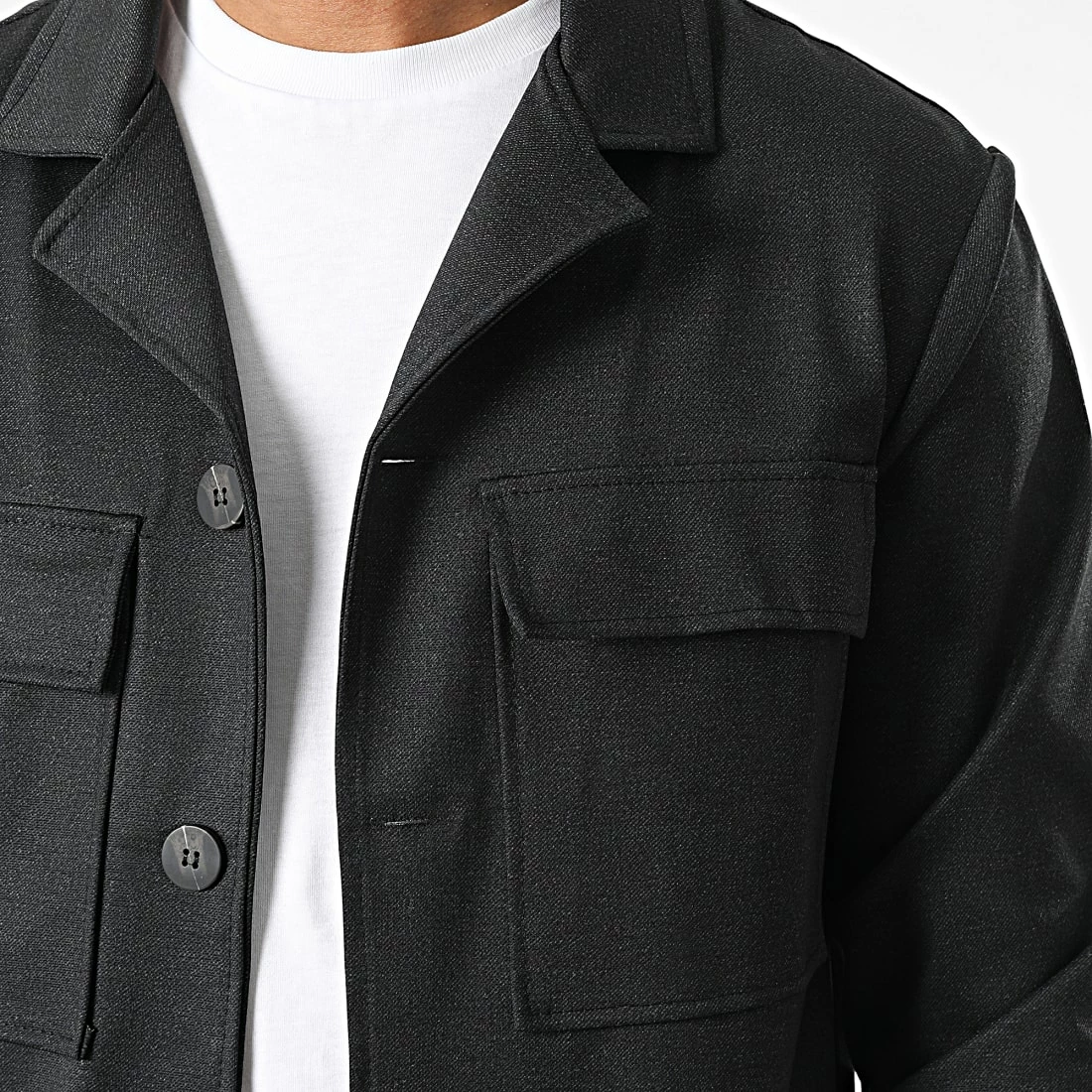 Promo 😍 Surchemise UY908 Gris Anthracite Chiné de Uniplay 🎉 4 Promo 😍 Surchemise UY908 Gris Anthracite Chiné de Uniplay 🎉 – Image 2