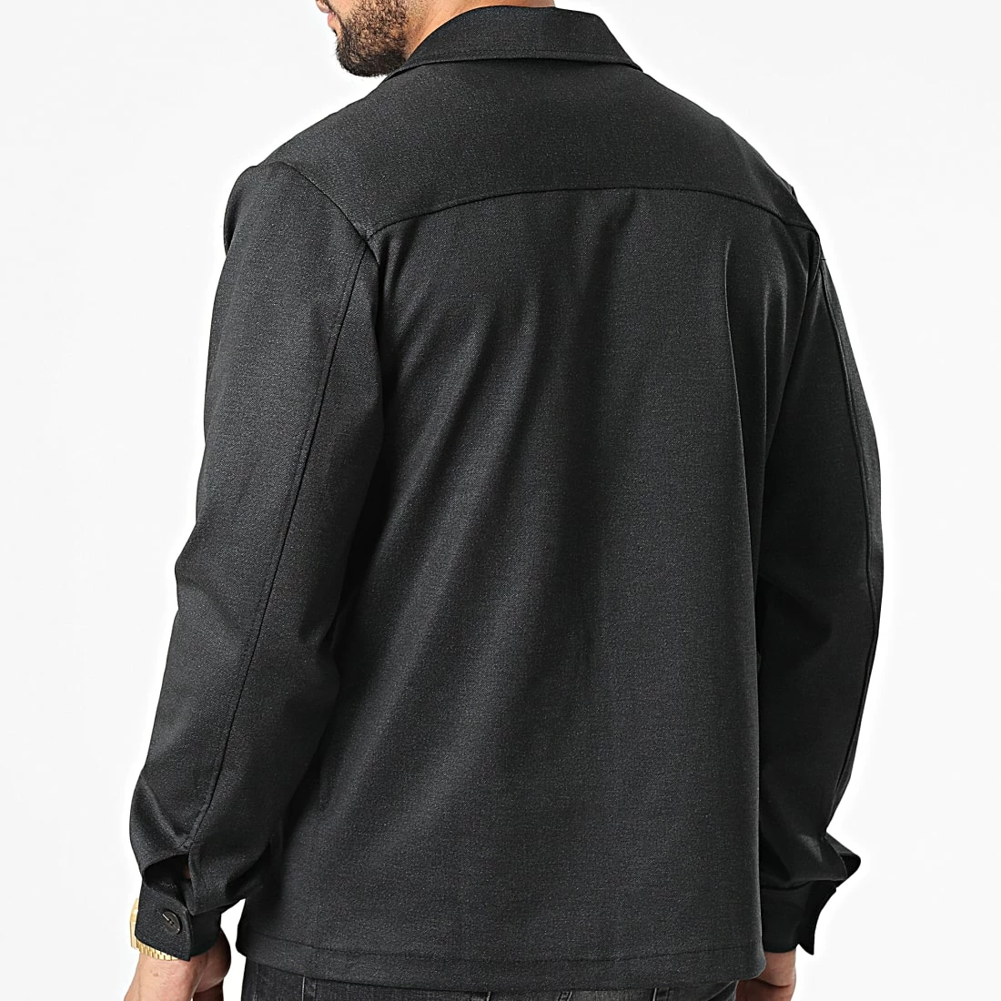 Promo 😍 Surchemise UY908 Gris Anthracite Chiné de Uniplay 🎉 6 Promo 😍 Surchemise UY908 Gris Anthracite Chiné de Uniplay 🎉 – Image 4