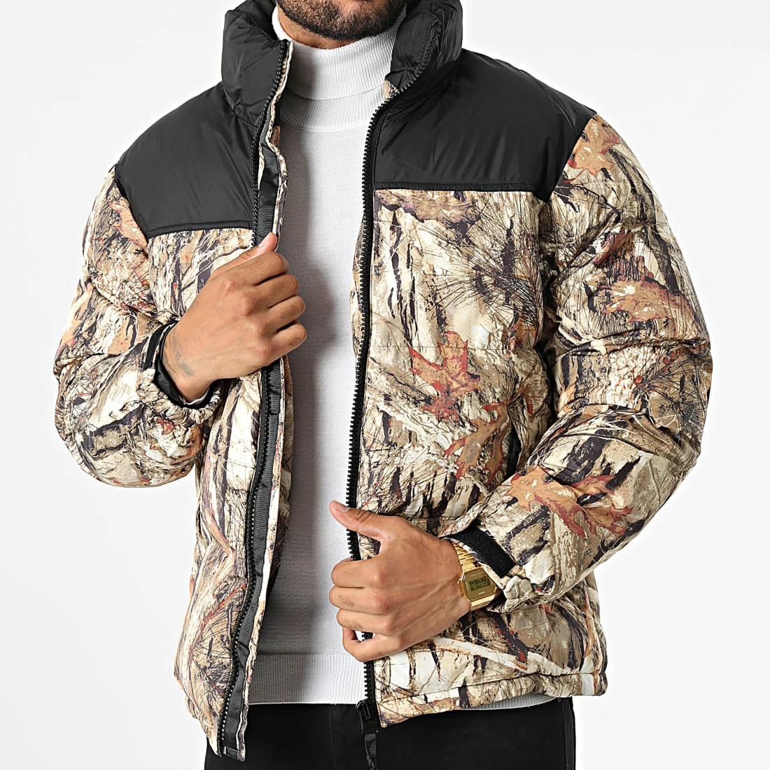 Nouveau 👏 Doudoune Capuche 9925 Beige Noir de Uniplay 👍 3 Nouveau 👏 Doudoune Capuche 9925 Beige Noir de Uniplay 👍