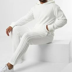 De gros 🎁 Ensemble Sweat Capuche Et Pantalon Jogging SH-44 Blanc de Uniplay ⌛