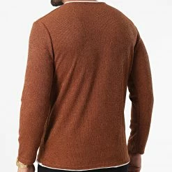 Le moins cher 🔥 Pull 22075 Marron Chiné de Uniplay ✨ -Uniplay Soldes uniplay 332784 22075 BROWN 20220816T143500 04