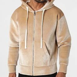 Nouveau ✔️ Sweat Zippé Capuche UY894 Beige de Uniplay 🧨