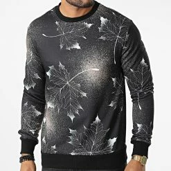 Bon marché 🎁 Sweat Crewneck UY901 Noir Floral de Uniplay ✨ -Uniplay Soldes uniplay 332849 UY901 BLACK 20220819T143827 03