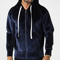 Tout neuf 🔔 Sweat Zippé Capuche UY894 Bleu Marine de Uniplay 🤩