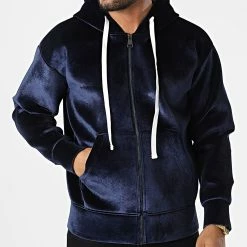 Tout neuf 🔔 Sweat Zippé Capuche UY894 Bleu Marine de Uniplay 🤩 -Uniplay Soldes uniplay 332850 UY894 BLUE 20220817T160542 03