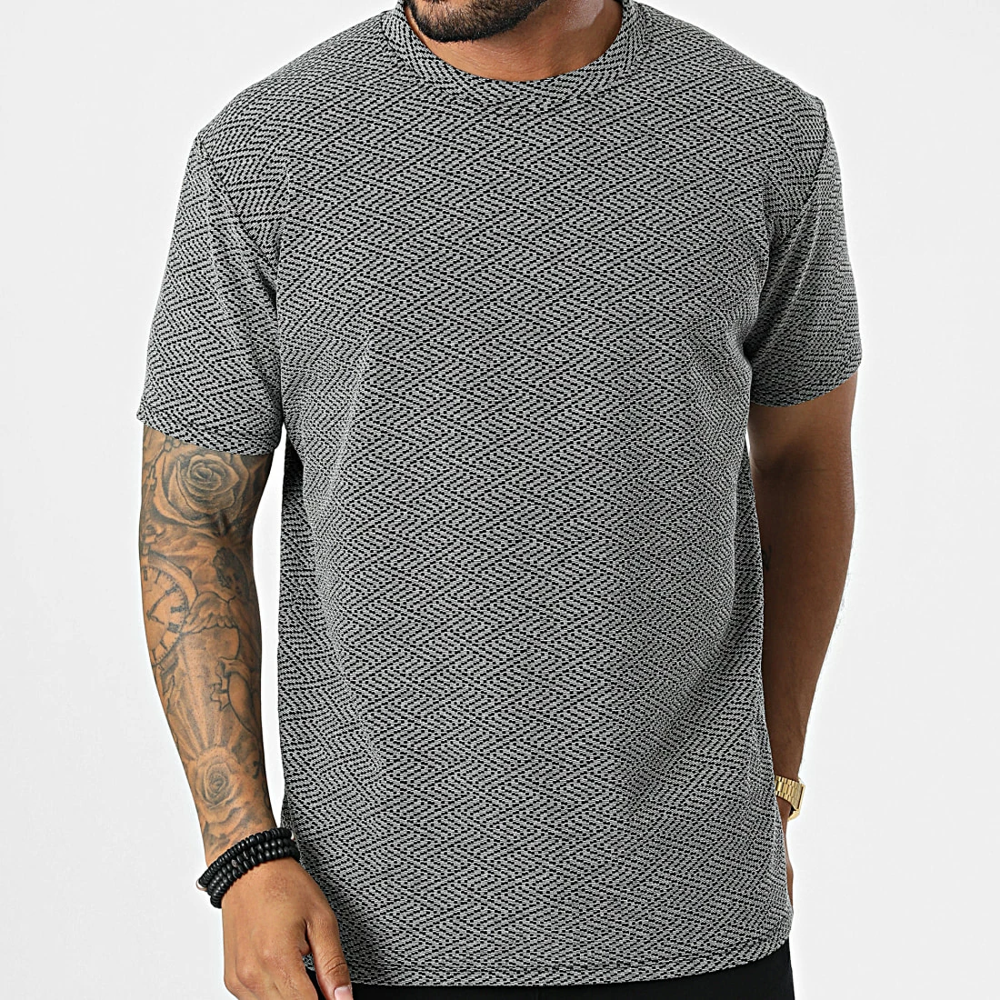 De gros 😍 Tee 👚 Shirt UY897 Noir Blanc de Uniplay 🤩 5 De gros 😍 Tee 👚 Shirt UY897 Noir Blanc de Uniplay 🤩 – Image 3