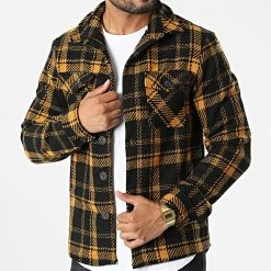 Le moins cher 😉 Surchemise A Carreaux UY910 Noir Camel de Uniplay 👍