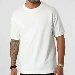 Meilleure vente 😉 Tee 👕 Shirt T966 Beige Clair de Uniplay 🌟 -Uniplay Soldes uniplay 332936 UP T966 WHITE 20220817T160257 03