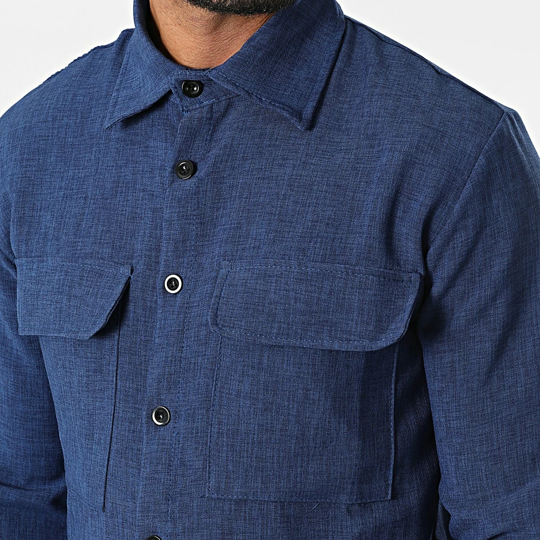 Coupon 🤩 Chemise Manches Longues SH-46 Bleu Marine Chiné de Uniplay ⌛ 4 Coupon 🤩 Chemise Manches Longues SH-46 Bleu Marine Chiné de Uniplay ⌛ – Image 2