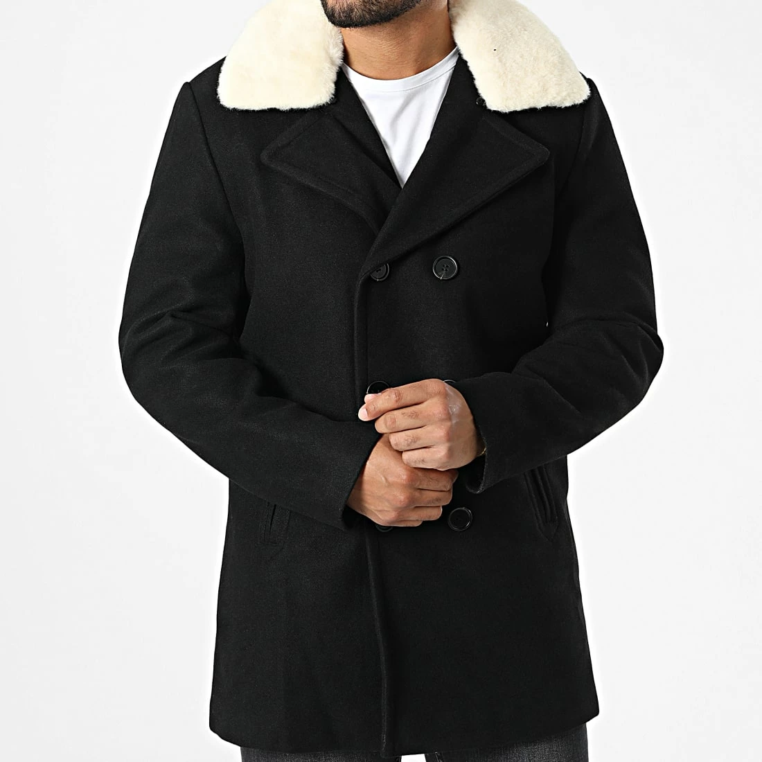 Meilleur prix 🛒 Manteau Col Fourrure 8832 Noir de Uniplay ❤️ 5 Meilleur prix 🛒 Manteau Col Fourrure 8832 Noir de Uniplay ❤️ – Image 3