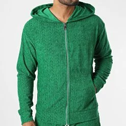 Meilleure vente ⌛ Ensemble Sweat Zippé Capuche Et Pantalon Jogging SH-42 Vert de Uniplay 🔥 -Uniplay Soldes uniplay 332964 SH 42 GREEN GRASS 20220818T154257 03