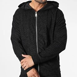 Nouveau ⌛ Ensemble Sweat Zippé Capuche Et Pantalon Jogging SH-42 Noir de Uniplay 😉 -Uniplay Soldes uniplay 332966 SH 42 BLACK 20220818T154129 03