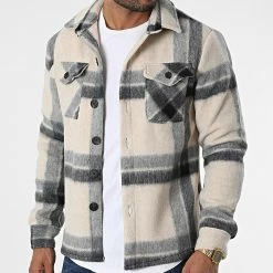 De gros 🛒 Surchemise A Carreaux UY911 Beige Gris de Uniplay 🧨 -Uniplay Soldes uniplay 338628 UY911 BLACK 20220926T151831 03