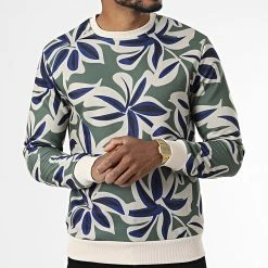 Nouveau 🥰 Sweat Crewneck UY918 Vert Kaki Floral de Uniplay 😍 -Uniplay Soldes uniplay 338750 UY918 KHAKI 20220923T155026 03