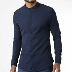 Vente flash 🎉 Chemise Manches Longues C150 Bleu Marine de Uniplay 🛒