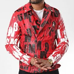 Meilleure vente 😍 Veste Biker SH-40 Rouge de Uniplay 🎉 -Uniplay Soldes uniplay 338835 SH 40 RUBY RED 20220923T154834 03