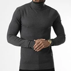 Meilleure vente 🥰 Pull Col Roulé CR-088 Gris Anthracite de Uniplay 🎁 -Uniplay Soldes uniplay 338837 CR 088 DK GREY 20220927T150844 03