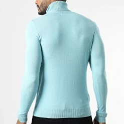 Acheter 🥰 Pull Col Roulé CR-088 Bleu Turquoise Clair de Uniplay 🔥 -Uniplay Soldes uniplay 338838 CR 088 POWDER BLEU 20220927T150639 04