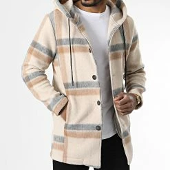 Acheter ⭐ Manteau Capuche A Carreaux UY902 Beige de Uniplay 🎉 -Uniplay Soldes uniplay 338840 UY902 BEIGE WHITE 20220927T151137 03