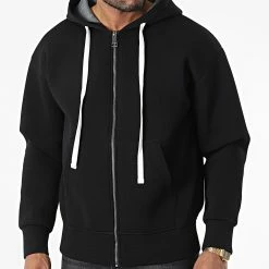 Promo 🔥 Veste Zippée Capuche UY912 Noir de Uniplay 🥰