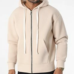 Vente flash 🧨 Veste Zippée Capuche UY912 Beige de Uniplay 💯