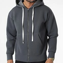 Budget 🤩 Veste Zippée Capuche UY912 Gris Anthracite de Uniplay 🧨