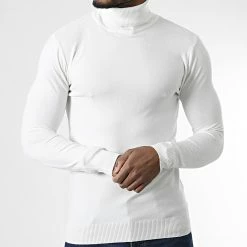 Le moins cher ⭐ Pull Col Roulé CR-088 Blanc de Uniplay 🎁