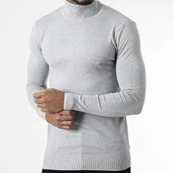 Budget ❤️ Pull Col Roulé CR-088 Gris Chiné de Uniplay ❤️ -Uniplay Soldes uniplay 338944 CR 088 GREY 20220927T150828 03