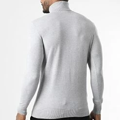Budget ❤️ Pull Col Roulé CR-088 Gris Chiné de Uniplay ❤️ -Uniplay Soldes uniplay 338944 CR 088 GREY 20220927T150829 04
