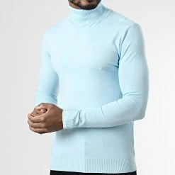 Le moins cher ⌛ Pull Col Roulé CR-088 Bleu Clair de Uniplay ⌛ -Uniplay Soldes uniplay 338945 CR 088 LTBLEU 20220927T150513 03