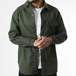 Meilleure affaire ✨ Surchemise T969 Vert Kaki de Uniplay 🌟
